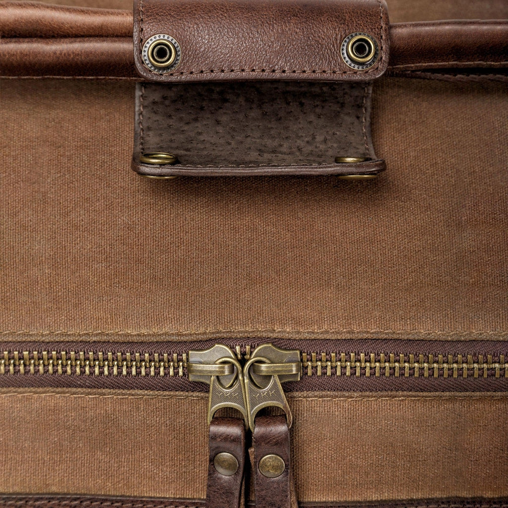 White Wing Waxed Canvas Scout Cooler-Accessories > Beverage Carriers & Coolers > Waxed Canvas-Smoke-Brown-Mission Mercantile Leather Goods