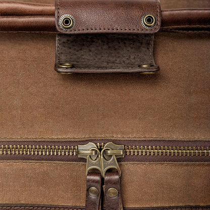 White Wing Waxed Canvas Scout Cooler-Accessories > Beverage Carriers & Coolers > Waxed Canvas-Smoke-Brown-Mission Mercantile Leather Goods