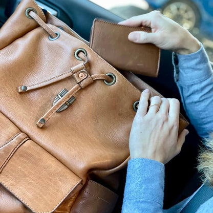 Ellington Leather Backpack-Bags > Backpack > Leather-Maple-Mission Mercantile Leather Goods