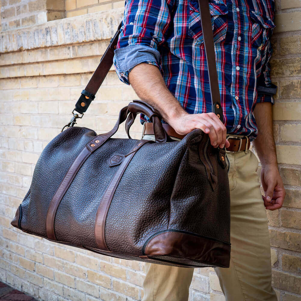 Theodore Leather Duffle Bag-Bags > Duffle Bag > Leather-Espresso-Mission Mercantile Leather Goods