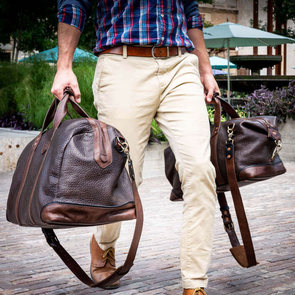 Theodore Leather Duffle Bag-Bags > Duffle Bag > Leather-Espresso-Mission Mercantile Leather Goods