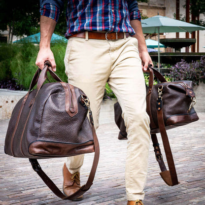 Theodore Leather Duffle Bag-Bags > Duffle Bag > Leather-Espresso-Mission Mercantile Leather Goods