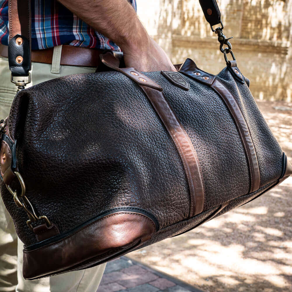 Theodore Leather Weekender Bag-Bags > Duffle Bag > Leather-Espresso-Mission Mercantile Leather Goods