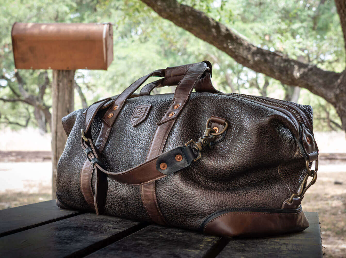 Theodore Leather Weekender Bag-Bags > Duffle Bag > Leather-Espresso-Mission Mercantile Leather Goods