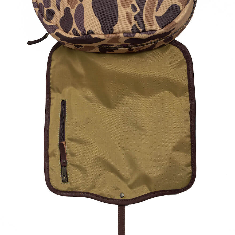 Campaign Waxed Canvas Leather Backpack-Bags > Backpack > Waxed Canvas-Smoke-Vintage Camo-Mission Mercantile Leather Goods