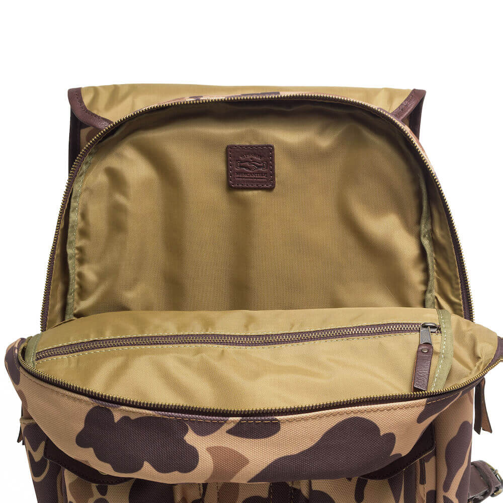Campaign Waxed Canvas Leather Backpack-Bags > Backpack > Waxed Canvas-Smoke-Vintage Camo-Mission Mercantile Leather Goods