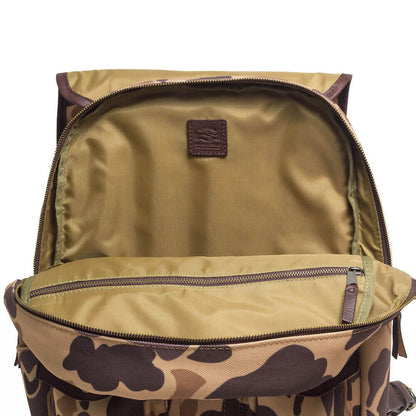 Campaign Waxed Canvas Leather Backpack-Bags > Backpack > Waxed Canvas-Smoke-Vintage Camo-Mission Mercantile Leather Goods