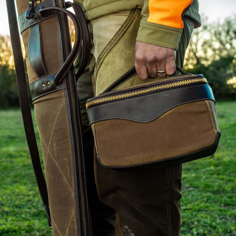 White Wing Waxed Canvas Hunting Shotgun Case-Bags > Hunting & Outdoor > Waxed Canvas-Smoke-Brown-Mission Mercantile Leather Goods