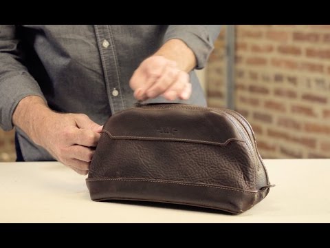 Heritage Leather Stateroom Wash Bag-Bags > Toiletry Bag > Leather-Smoke-Mission Mercantile Leather Goods