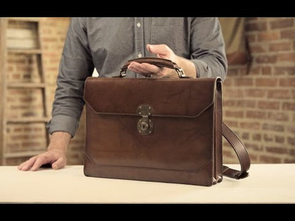 Benjamin Leather Briefcase-Bags > Briefcase > Leather-Hickory-Mission Mercantile Leather Goods