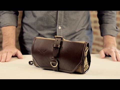 Campaign Waxed Canvas Roll-Up Shave Kit-Bags > Toiletry Bag > Waxed Canvas-Smoke-Forest-Mission Mercantile Leather Goods